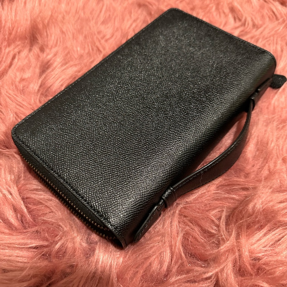 COACH Double Zipper Travel Wallet Clutch Organizer Black - Picture 7 of 15